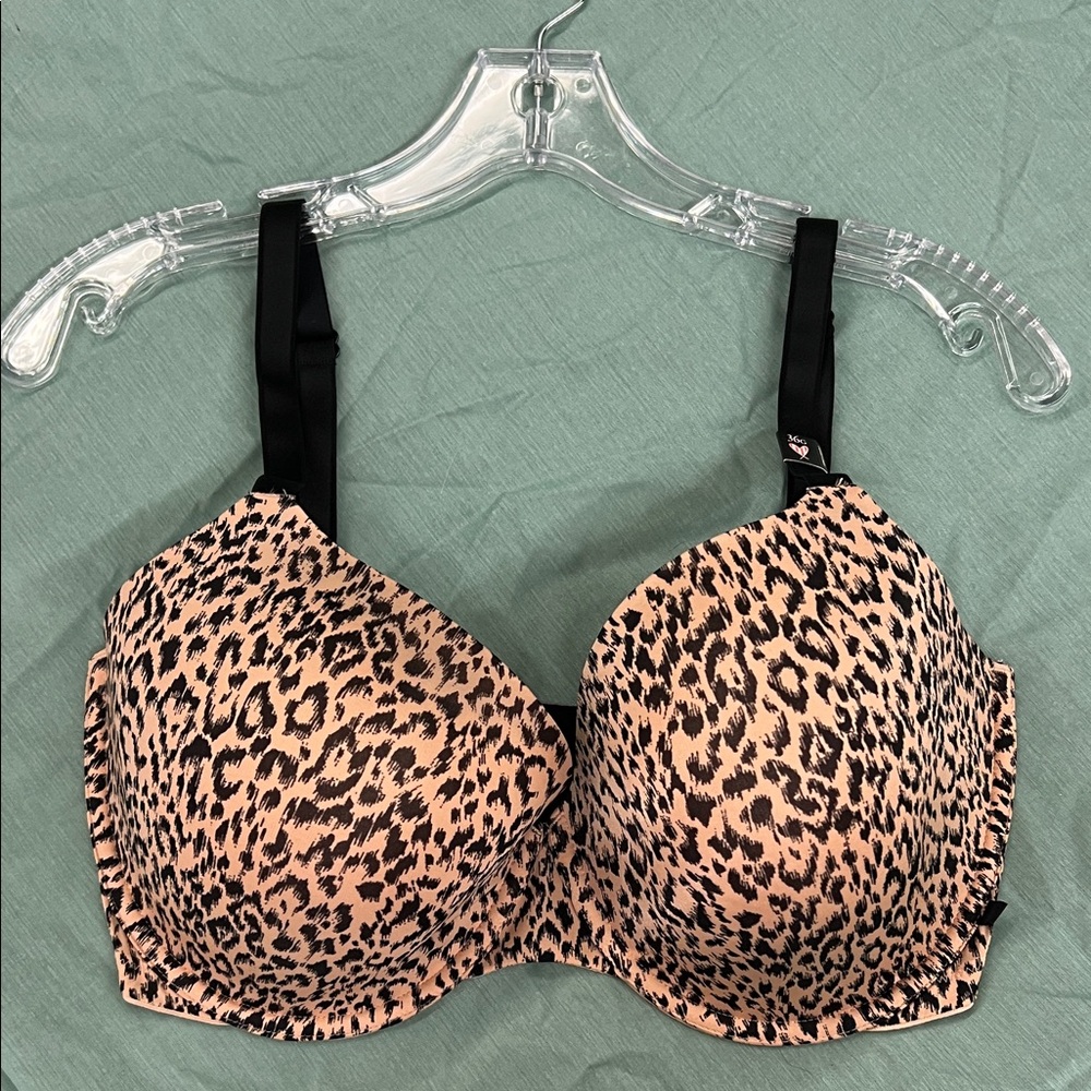 Victoria's Secret Leopard Print Bra with Black Straps